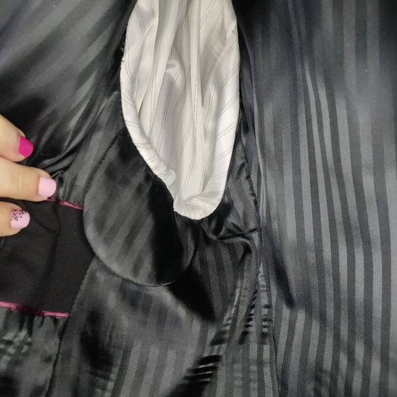 Demantie Mens Black Suit Coat Jacket 44R 100% Hand Tailored Super 150's - Picture 12 of 13